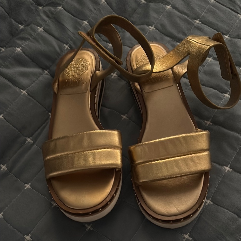 Gold Strappy Sandals Vince Camuto
